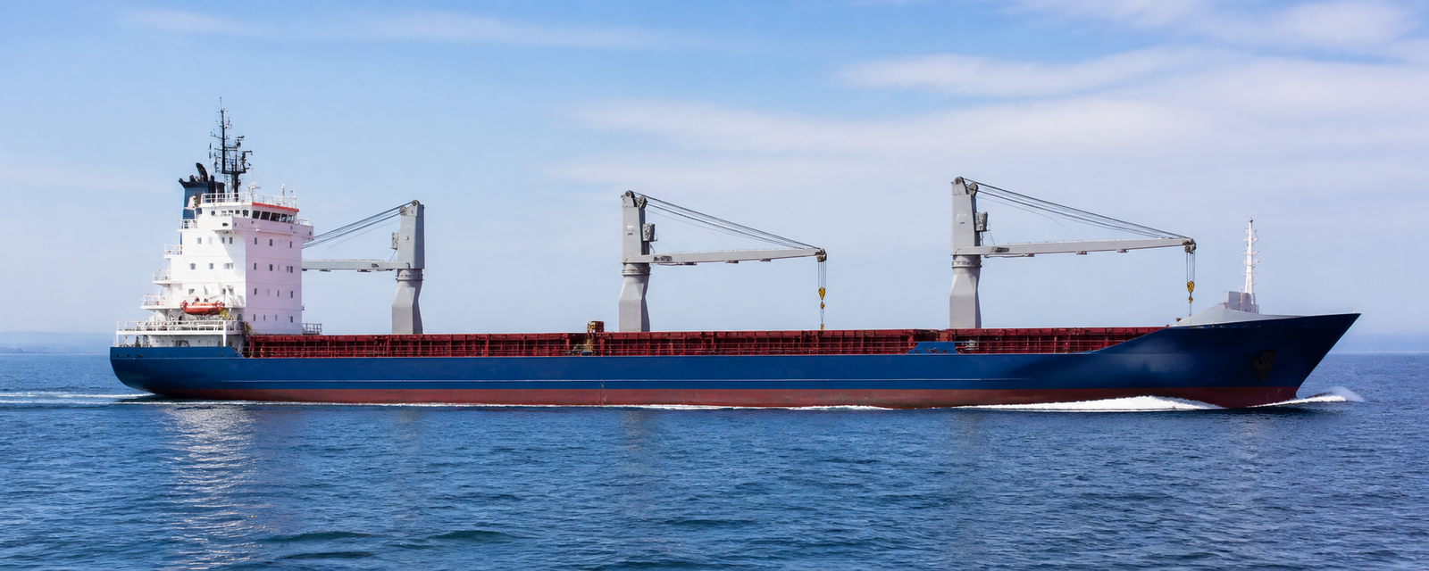 General cargo vessel underway at sea
